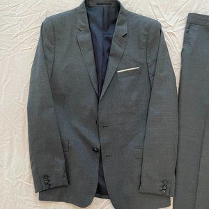 dark gray pinstripe suit kooples mens european 48 / us 38